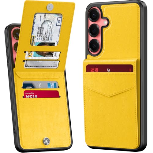 bemal Schutzhülle für Samsung Galaxy S25 Plus, integrierter Kartenhalter, RFID-Blockierung, PU-Leder, Ständer, Magnetverschluss, langlebig, stoßfest, für Damen und Herren, Gelb bemal Schutzhülle für Samsung Galaxy S25 Plus, integrierter Kartenhalter, RFID-Blockierung, PU-Leder, Ständer, Magnetverschluss, langlebig, stoßfest, für Damen und Herren, Gelb von bemal