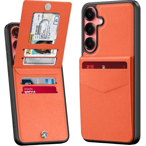 bemal Schutzhülle für Samsung Galaxy S25 Plus, integrierter Kartenhalter, RFID-Blockierung, PU-Leder, Ständer, Magnetverschluss, langlebig, stoßfest, für Damen und Herren, Orange bemal Schutzhülle für Samsung Galaxy S25 Plus, integrierter Kartenhalter, RFID-Blockierung, PU-Leder, Ständer, Magnetverschluss, langlebig, stoßfest, für Damen und Herren, Orange von bemal