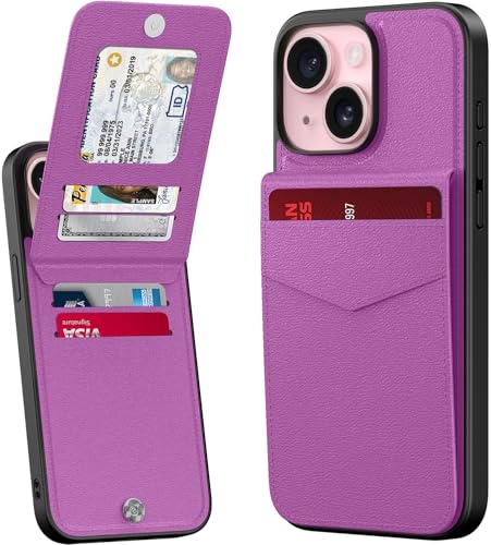 bemal Schutzhülle für iPhone 14, integrierter Kartenhalter, RFID-Blockierung, PU-Leder, Ständer, Magnetverschluss, langlebig, stoßfest, für Damen und Herren, Violett bemal Schutzhülle für iPhone 14, integrierter Kartenhalter, RFID-Blockierung, PU-Leder, Ständer, Magnetverschluss, langlebig, stoßfest, für Damen und Herren, Violett von bemal