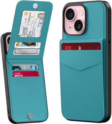 bemal Schutzhülle für iPhone 14 Plus, integrierter Kartenhalter, RFID-Blockierung, PU-Leder, Ständer, Magnetverschluss, langlebig, stoßfest, für Damen und Herren, Türkis bemal Schutzhülle für iPhone 14 Plus, integrierter Kartenhalter, RFID-Blockierung, PU-Leder, Ständer, Magnetverschluss, langlebig, stoßfest, für Damen und Herren, Türkis von bemal