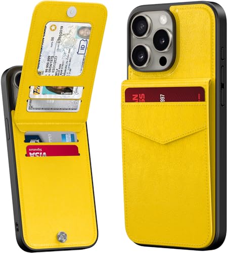 bemal Schutzhülle für iPhone 14 Pro, integrierter Kartenhalter, RFID-Blockierung, PU-Leder, Ständer, Magnetverschluss, langlebig, stoßfest, für Damen und Herren, 6,1 Zoll, Gelb bemal Schutzhülle für iPhone 14 Pro, integrierter Kartenhalter, RFID-Blockierung, PU-Leder, Ständer, Magnetverschluss, langlebig, stoßfest, für Damen und Herren, 6,1 Zoll, Gelb von bemal