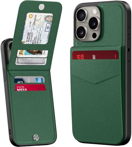 bemal Schutzhülle für iPhone 14 Pro, integrierter Kartenhalter, RFID-Blockierung, PU-Leder, Ständer, Magnetverschluss, langlebig, stoßfest, für Damen und Herren, Grün bemal Schutzhülle für iPhone 14 Pro, integrierter Kartenhalter, RFID-Blockierung, PU-Leder, Ständer, Magnetverschluss, langlebig, stoßfest, für Damen und Herren, Grün von bemal