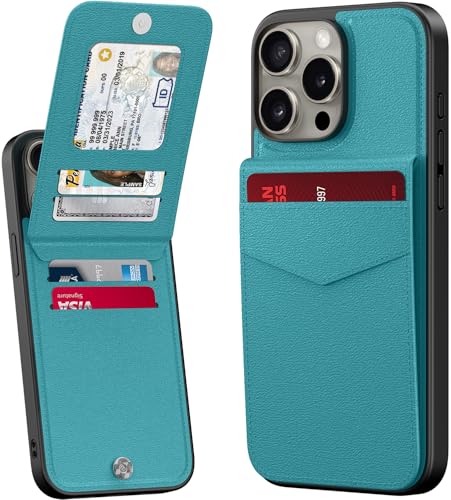 bemal Schutzhülle für iPhone 14 Pro, integrierter Kartenhalter, RFID-Blockierung, PU-Leder, Ständer, Magnetverschluss, langlebig, stoßfest, für Damen und Herren, Türkis bemal Schutzhülle für iPhone 14 Pro, integrierter Kartenhalter, RFID-Blockierung, PU-Leder, Ständer, Magnetverschluss, langlebig, stoßfest, für Damen und Herren, Türkis von bemal