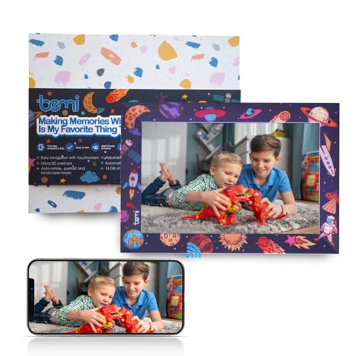 bemi Rahmen mit Frameo App WiFi Lila Kinder Digitaler Bilderrahmen mit Touchscreen IPS LCD-Display und 16 GB integriertem Speicher, Weiß - 10 Zoll bemi Rahmen mit Frameo App WiFi Lila Kinder Digitaler Bilderrahmen mit Touchscreen IPS LCD-Display und 16 GB integriertem Speicher, Weiß - 10 Zoll von bemi