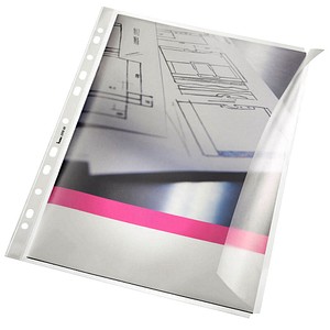 10 bene Prospekthüllen DIN A4 transparent genarbt 0,12 mm von bene