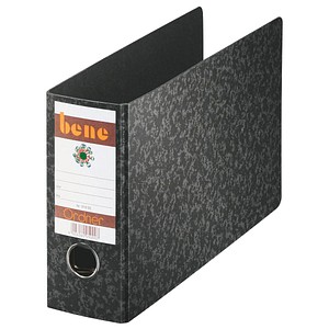 bene Spezial Ordner schwarz marmoriert Karton 7,5 cm DIN A5 quer von bene