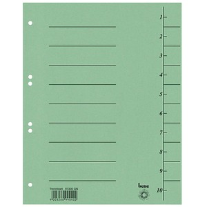 bene Trennblätter 1-10 grün, 100 St. bene Trennblätter 1-10 grün, 100 St. von bene