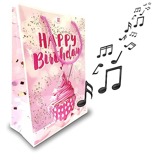 MUSIK-Geschenktüte zum Geburtstag, spielt beim Öffnen "Celebration" (Coverversion), tolle Geschenkverpackung mit süßem Überraschenungseffekt, GagBag von bentino von bentino