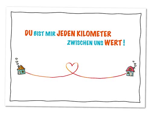 XXL Karte Du bist jeden Kilometer wert, süße Liebeserklärung, Karte für Paare in Fernbeziehung (DIN A4) von bernsteinfee-CARDS