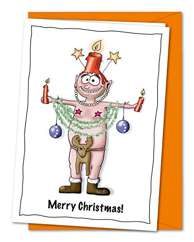 bernsteinfee-CARDS Lustige XL Weihnachtskarte mit dem originellsten Weihnachtsbaum des Jahres - den Weihnachtsbaum selbst gemacht, Karte mit DIY Weihnachtsbaum - inkl. Umschlag (DIN A5) von bernsteinfee-CARDS