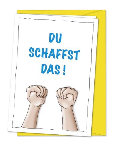 bernsteinfee-CARDS XXL Karte DU SCHAFFST DAS - Karte zum Glück wünschen, Grußkarte zum Daumen drücken, viel Erfolg bei Prüfungen, Abitur, Examen, Doktorarbeit, Diplomarbeit - inkl. Umschlag (DIN A4) von bernsteinfee-CARDS