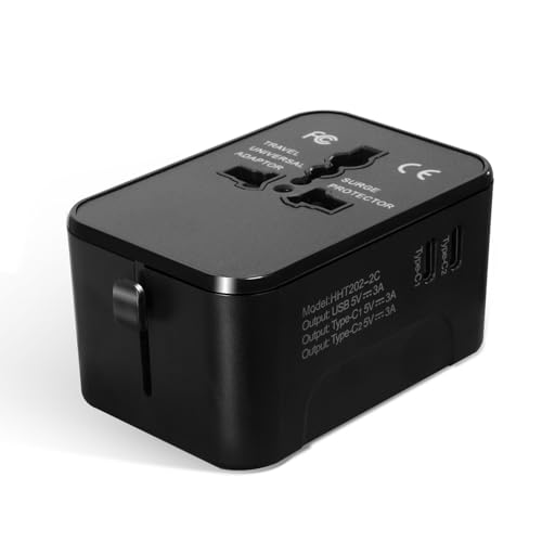 Reiseadapter Weltweit Universal Reisestecker mit USB C Internationaler Steckdosenadapter mit 3 USB Universal AC Steckdose Travel Adapter für USA UK AUS EU England Thailand Italien Deutschland von bestyks