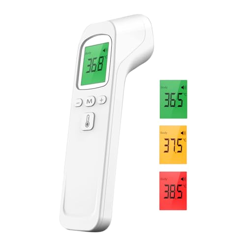 bestyks Fieberthermometer, Kontaktlos Stirnthermometer für Babys, Kinder & Erwachsene, berührungslose Infrarot digitales LCD Thermometer mit sofortigen Messwerten, Speicherfunktion & Fieberalarm von bestyks