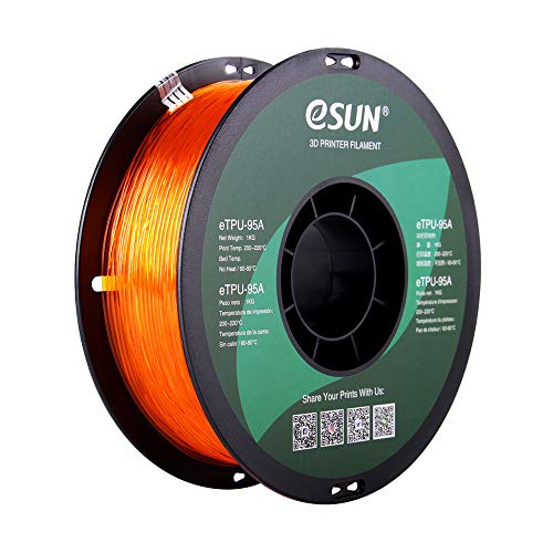 betabots - eSun eTPU-95A Filament, eTPU-95A 3D-Drucker Filament, 1,75mm / 1kg - Orange klar (transparent orange) von betabots
