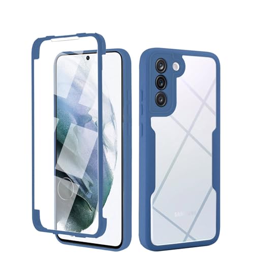 360 Grad Hülle Kompatibel mit Samsung Galaxy S22 | Handyhülle mit eingebautem Displayschutz für Galaxy S22 | Blau von betterfon