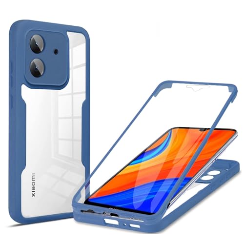 betterfon 360 Grad Hülle Kompatibel mit Xiaomi Redmi 13C / C65 | Handyhülle mit eingebautem Displayschutz für Redmi 13C / C65 | Blau betterfon 360 Grad Hülle Kompatibel mit Xiaomi Redmi 13C / C65 | Handyhülle mit eingebautem Displayschutz für Redmi 13C / C65 | Blau von betterfon