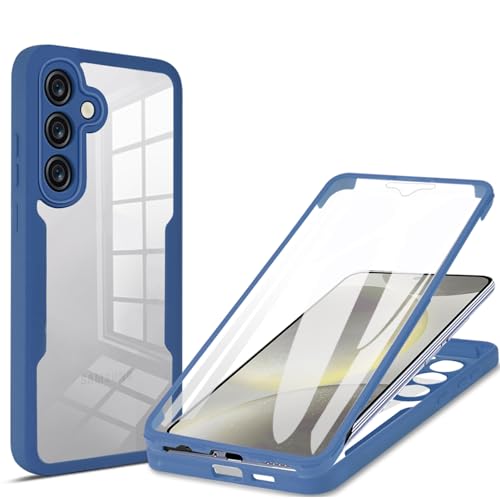 betterfon 360° Grad Hülle für Samsung Galaxy S24 FE vollschutz mit Integriertem Displayschutz in Blau von betterfon