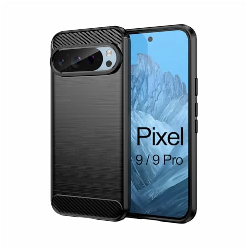 Hülle Kompatibel mit Google Pixel 9/9 Pro | Handyhülle für Pixel 9/9 Pro | Carbon Handy Tasche | Schwarz von betterfon
