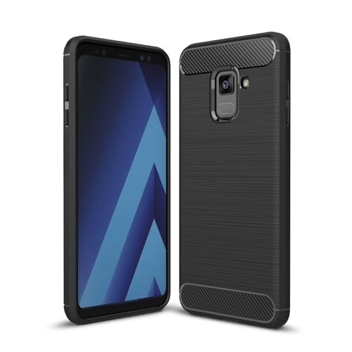 betterfon | Carbon TPU Silikon Handy Tasche Hybrid Case Schutz Hülle Panzer Cover Bumper für Samsung Galaxy A8+ (2018) Schwarz von betterfon