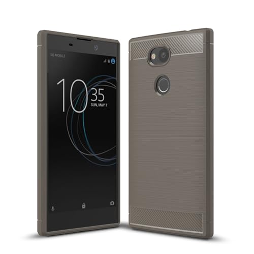 betterfon | Carbon TPU Silikon Handy Tasche Hybrid Case Schutz Hülle Panzer Cover Bumper für Sony Xperia L2 Grau von betterfon