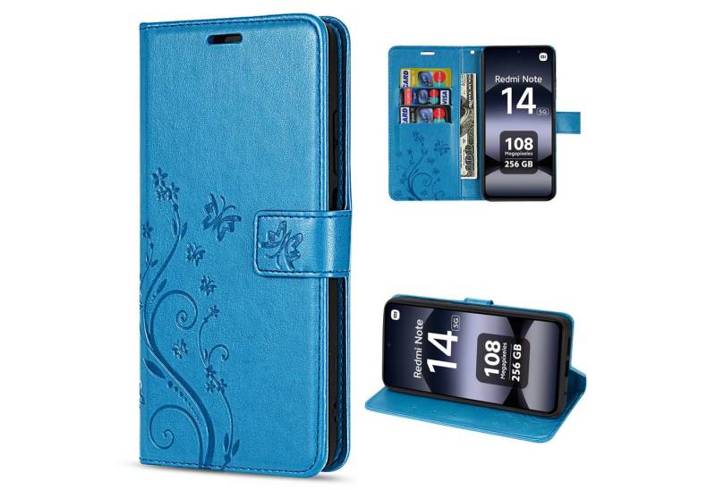 betterfon Handyhülle Hülle für Xiaomi Redmi Note 14 5G Handyhülle Wallet Case Flip Cover, Bookstyle-Hülle: Magnetverschluss 3 Kartenfächer & Standfunktion von betterfon