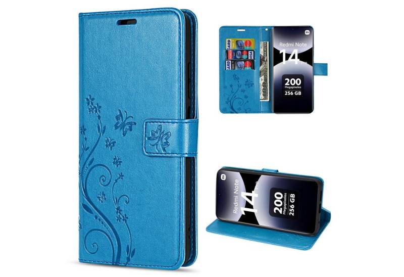betterfon Handyhülle Hülle für Xiaomi Redmi Note 14 Pro 4G Wallet Case Flip Cover, Bookstyle-Hülle: Magnetverschluss 3 Kartenfächer & Standfunktion von betterfon