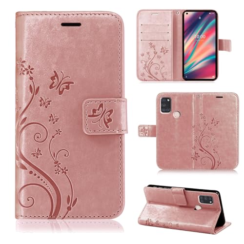 betterfon Hülle Kompatibel mit Wiko View 5 / View 5 Plus | Premium PU Leder Handyhülle Wallet Case für View 5 / View 5 Plus | Schutzhülle Blumen Klapphülle Handyhülle | Rosegold betterfon Hülle Kompatibel mit Wiko View 5 / View 5 Plus | Premium PU Leder Handyhülle Wallet Case für View 5 / View 5 Plus | Schutzhülle Blumen Klapphülle Handyhülle | Rosegold von betterfon