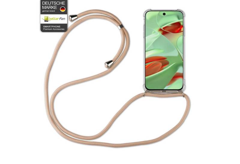 betterfon Handykette für Google Pixel 9 Serie Hülle mit Band & Kordel Bumper Beige/Braun, Premium-Panzerung – stoßfest, kratzresistent & passgenau von betterfon