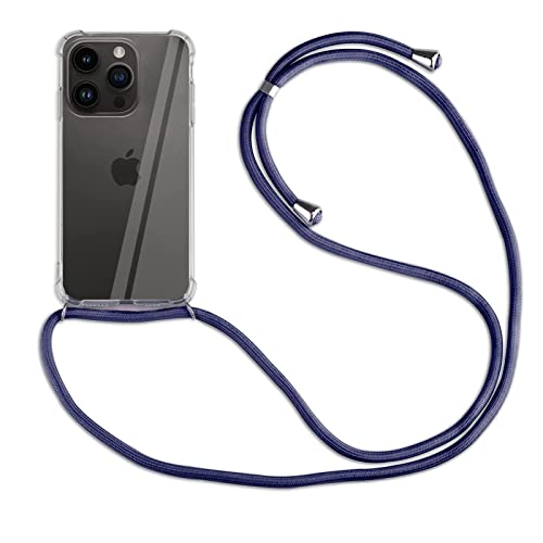 betterfon Handykette für Apple iPhone 14 Pro Smartphone Halskette Hülle Handyhülle mit Kordel zum Umhängen in Blau von betterfon