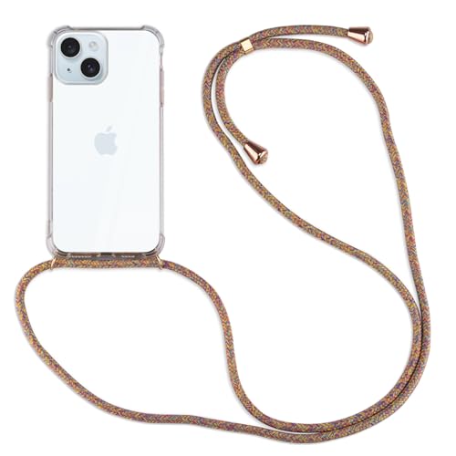 betterfon Handykette für Apple iPhone 15 Plus Smartphone Halskette Hülle Handyhülle mit Kordel zum Umhängen für iPhone 15 Plus in Rainbow von betterfon