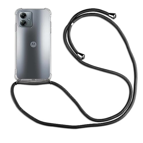 betterfon Handykette für Motorola Moto G14 Smartphone Halskette Hülle Handyhülle mit Kordel zum Umhängen für Moto G14 in Schwarz von betterfon