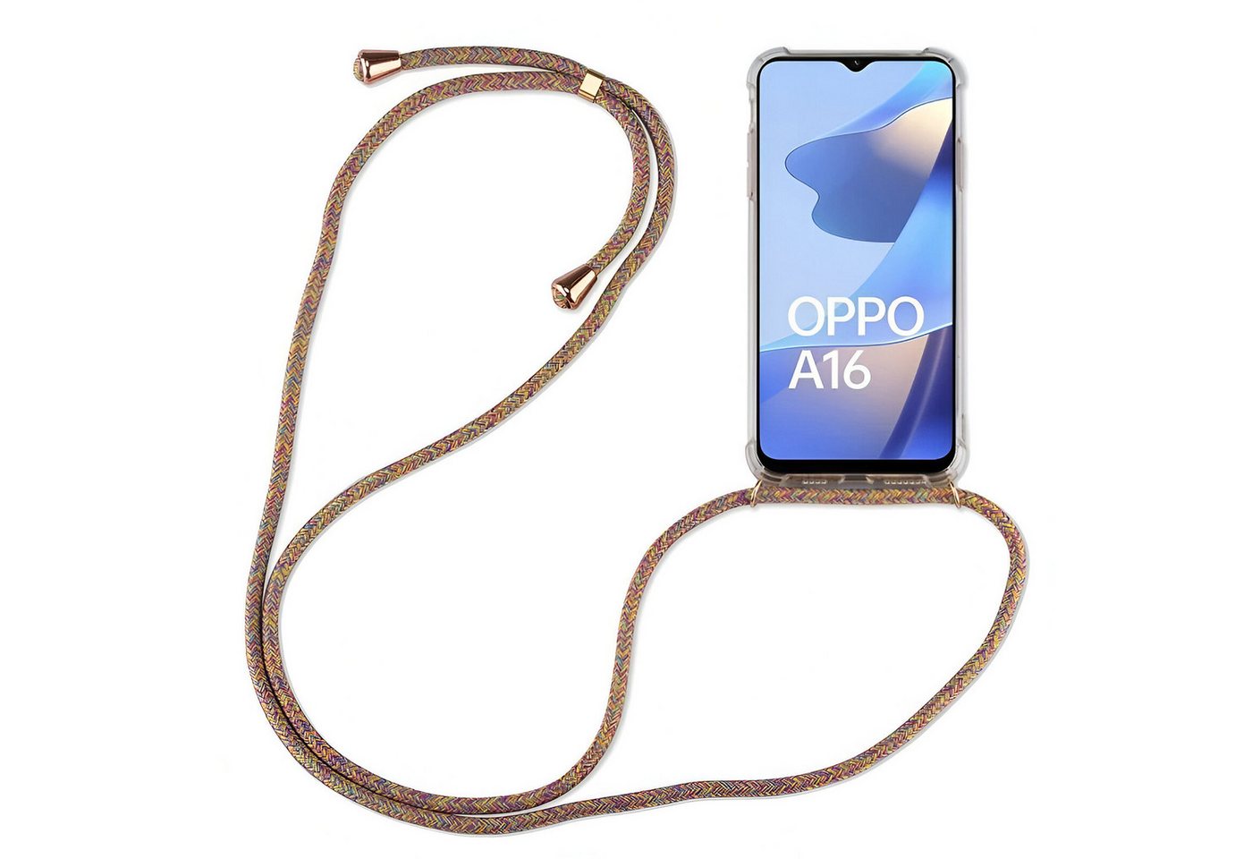 betterfon Handykette für Oppo A16 / A16S Handyhülle mit Band & Kordel Bumper Rainbow, Hände frei – mit Silikonhülle & Schnur für flexiblen Alltag betterfon Handykette für Oppo A16 / A16S Handyhülle mit Band & Kordel Bumper Rainbow, Hände frei – mit Silikonhülle & Schnur für flexiblen Alltag von betterfon