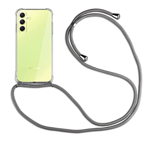 betterfon Handykette für Samsung Galaxy A34 5G Smartphone Halskette Hülle mit Band - Schnur mit Case zum umhängen Handyhülle mit Kordel zum Umhängen in Grau von betterfon