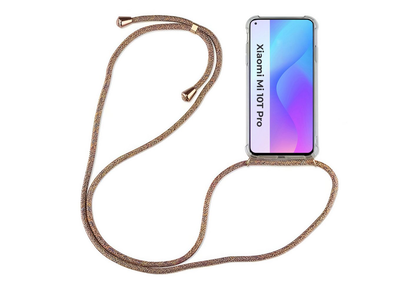 betterfon Handykette für Xiaomi Mi 10T Pro Handyhülle mit Band & Kordel Bumper Beige/Braun, Hände frei – mit Silikonhülle & Schnur für flexiblen Alltag betterfon Handykette für Xiaomi Mi 10T Pro Handyhülle mit Band & Kordel Bumper Beige/Braun, Hände frei – mit Silikonhülle & Schnur für flexiblen Alltag von betterfon