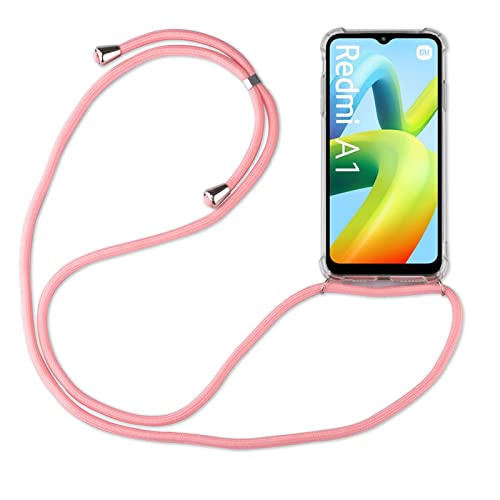 betterfon Handykette für Xiaomi Redmi A1 Smartphone Halskette Hülle mit Band - Schnur mit Case zum umhängen Handyhülle mit Kordel zum Umhängen für Xiaomi Redmi A1 Rosa von betterfon