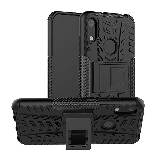betterfon | Huawei Y6 2019 Outdoor Handy Tasche Hybrid Case Schutz Hülle Panzer TPU Silikon Hard Cover Bumper für Huawei Y6 2019 / Honor 8A Schwarz von betterfon