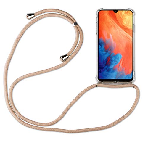 betterfon | Huawei Y7 2019 Handykette Smartphone Halskette Hülle mit Band - Schnur mit Case zum umhängen Handyhülle mit Kordel zum Umhängen für Huawei Y7 2019 Beige/Braun von betterfon