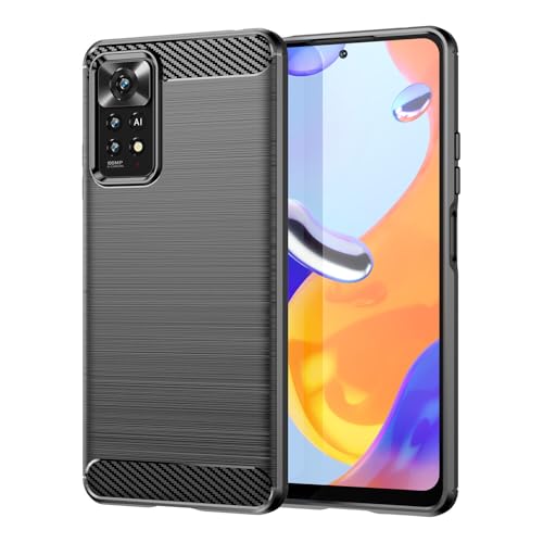 betterfon Hülle Kompatibel mit Xiaomi Redmi Note 11 Pro | Handyhülle für Redmi Note 11 Pro | Carbon Handy Tasche | Schwarz von betterfon