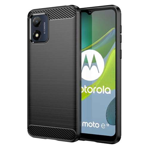 betterfon Hülle Kompatibel mit Motorola Moto E13 | Handyhülle für Moto E13 | Carbon Handy Tasche | Schwarz von betterfon