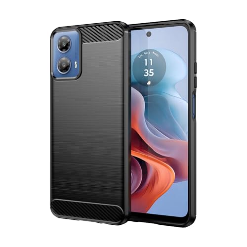 betterfon Hülle Kompatibel mit Motorola Moto G34 | Handyhülle für Moto G34 | Carbon Handy Tasche | Schwarz von betterfon