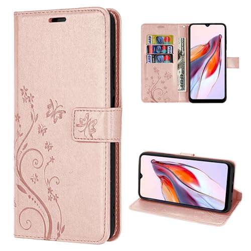 betterfon Hülle Kompatibel mit Xiaomi Redmi 12C | Premium PU Leder Handyhülle Wallet Case für Redmi 12C | Schutzhülle Blumen Klapphülle Handyhülle | Rosegold betterfon Hülle Kompatibel mit Xiaomi Redmi 12C | Premium PU Leder Handyhülle Wallet Case für Redmi 12C | Schutzhülle Blumen Klapphülle Handyhülle | Rosegold von betterfon