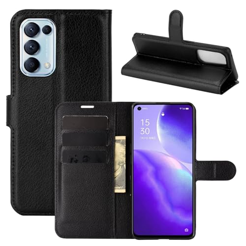 betterfon Handyhülle Kompatibel mit Oppo Find X3 Lite | Premium Qualität TPU Klapphülle für Find X3 Lite mit Kartenfächern | Magnetverschluss Handyhülle | Schwarz von betterfon