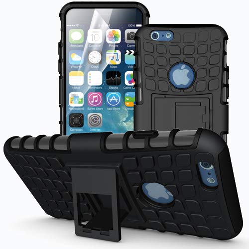 betterfon | Outdoor Handy Tasche Hybrid Case Schutz Hülle Panzer TPU Silikon Hard Cover Bumper für Apple iPhone 6 / 6S Schwarz von betterfon