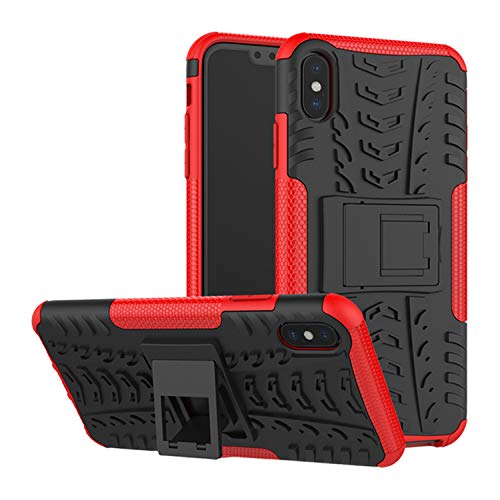 betterfon | Outdoor Handy Tasche Hybrid Case Schutz Hülle Panzer TPU Silikon Hard Cover Bumper für Apple iPhone X/XS Rot von betterfon