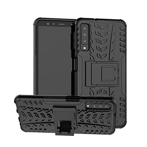betterfon | Outdoor Handy Tasche Hybrid Case Schutz Hülle Panzer TPU Silikon Hard Cover Bumper für Samsung Galaxy A7 2018 SM-A750 Schwarz von betterfon