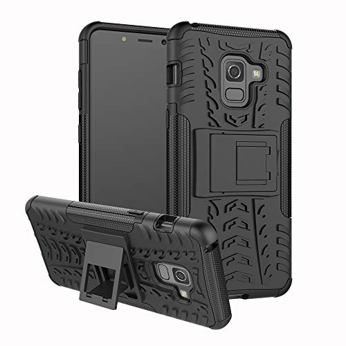 betterfon | Outdoor Handy Tasche Hybrid Case Schutz Hülle Panzer TPU Silikon Hard Cover Bumper für Samsung Galaxy A8+ 2018 Schwarz von betterfon