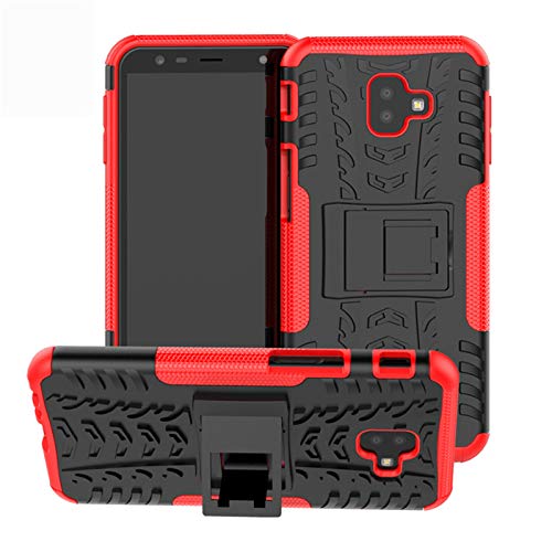 betterfon | Outdoor Handy Tasche Hybrid Case Schutz Hülle Panzer TPU Silikon Hard Cover Bumper für Samsung Galaxy J6+ / J4+ Rot von betterfon