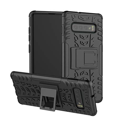 betterfon | Outdoor Handy Tasche Hybrid Case Schutz Hülle Panzer TPU Silikon Hard Cover Bumper für Samsung Galaxy S10+ SM-G975 Schwarz von betterfon