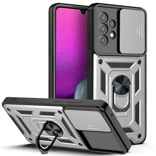 Tasche Kompatibel mit Samsung Galaxy A53 | Gepanzerte schützende stoßfeste Handytasche mit Kameraschutzring | Kratzfeste Tasche | Anti-Fingerabdruck Tasche | Silber von betterfon