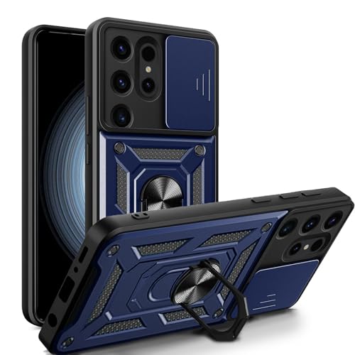 Tasche Kompatibel mit Samsung Galaxy S24 Ultra | Gepanzerte schützende stoßfeste Handytasche mit Kameraschutzring | Kratzfeste Tasche | Anti-Fingerabdruck Tasche | Blau Tasche Kompatibel mit Samsung Galaxy S24 Ultra | Gepanzerte schützende stoßfeste Handytasche mit Kameraschutzring | Kratzfeste Tasche | Anti-Fingerabdruck Tasche | Blau von betterfon